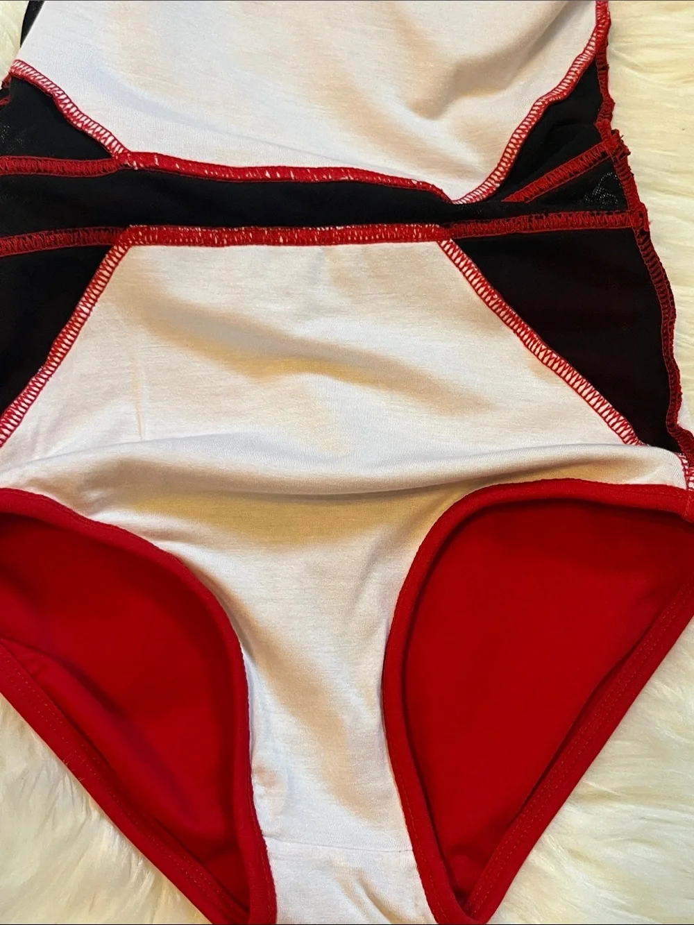 CY Red & Black Mesh Leotard IC